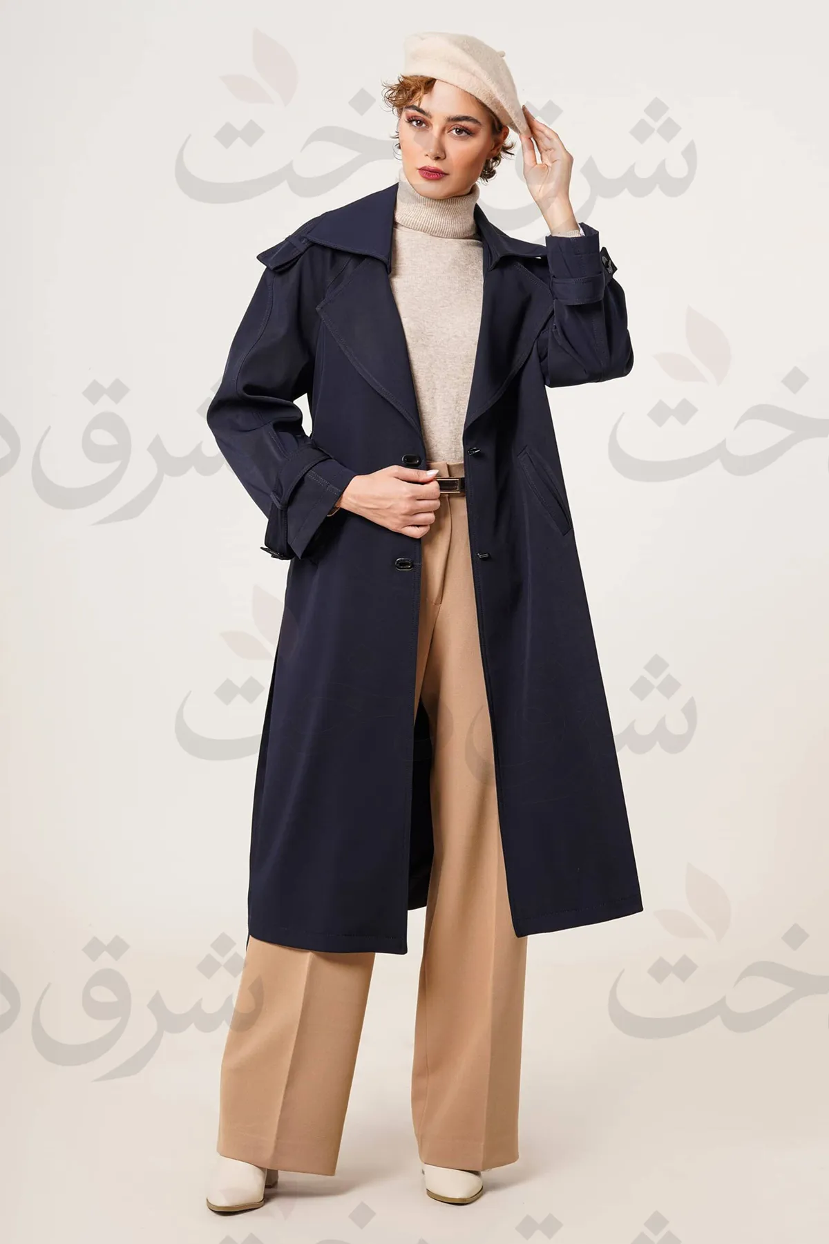 بارانی بلند زنانه مدل باوین