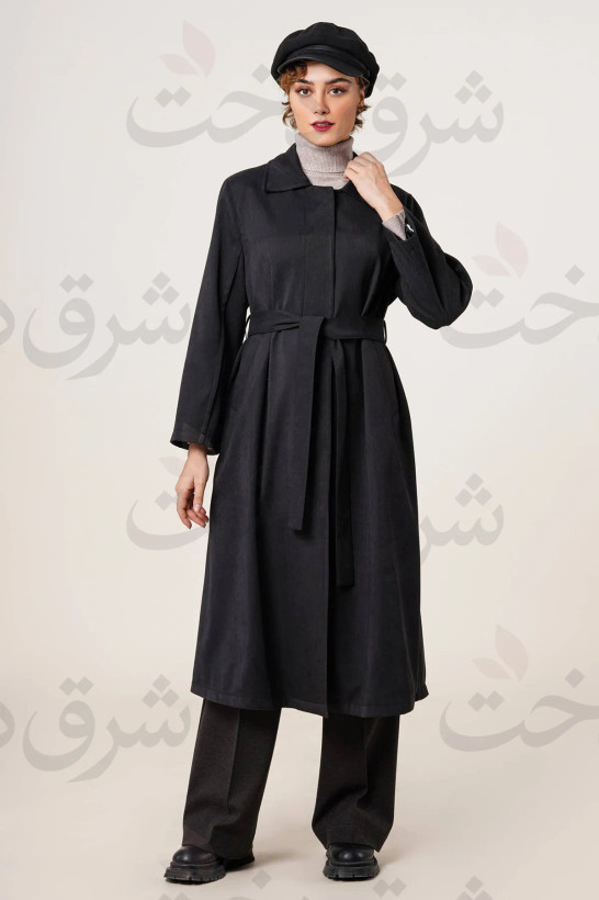 بارانی بلند زنانه مدل 41124 (4 رنگ)