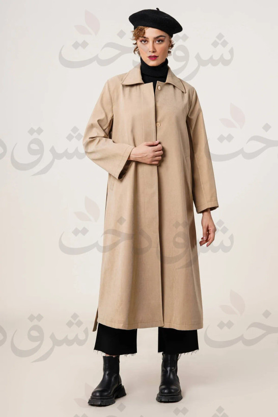 بارانی بلند زنانه مدل 41124 (4 رنگ)