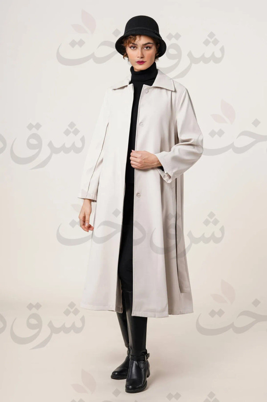 بارانی بلند زنانه مدل 41124 (4 رنگ)