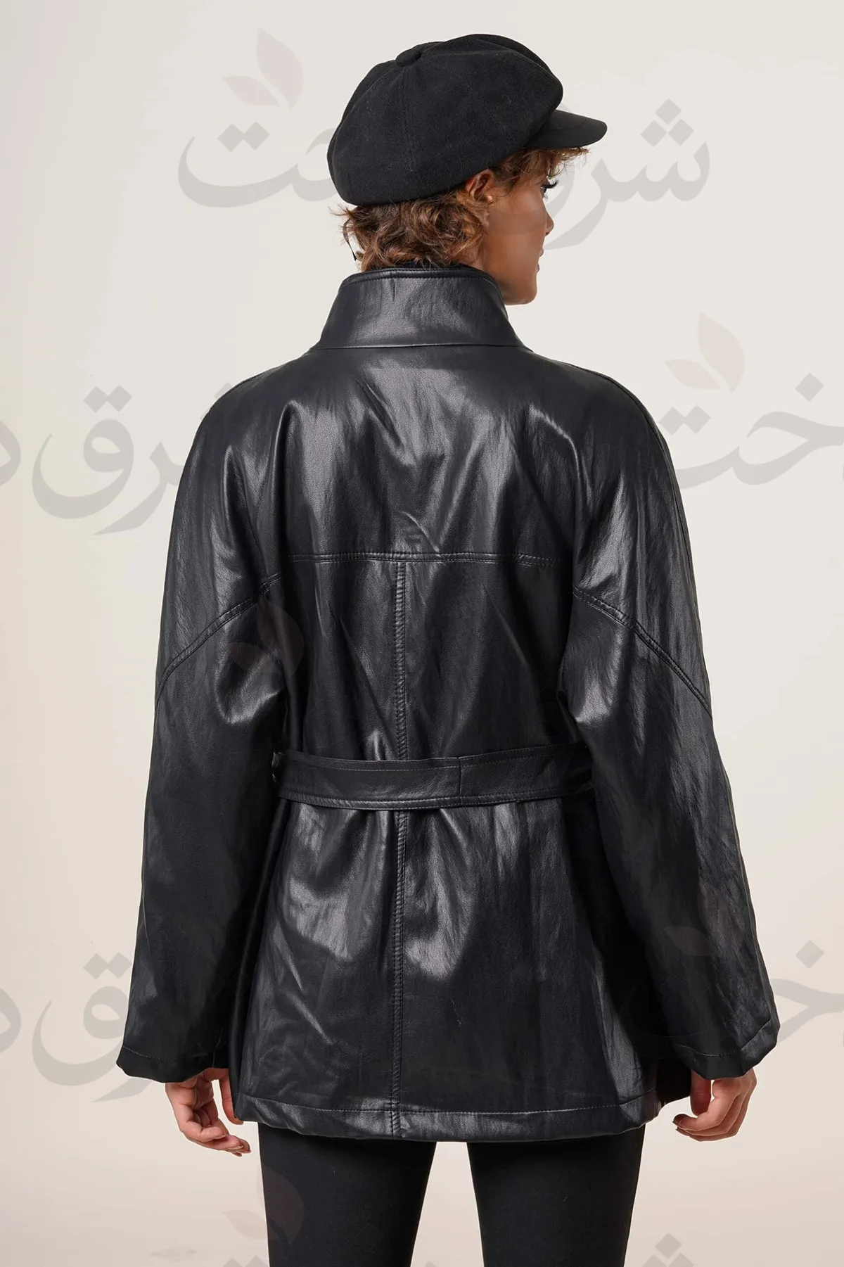 بارانی کوتاه زنانه چرم مدل کامیلا